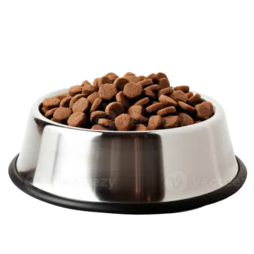 a bowl of dry food on a white background