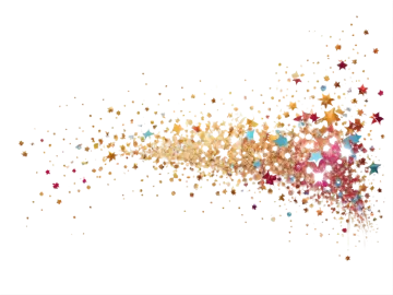a white background with gold and red stars