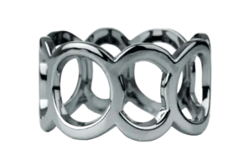 a silver ring on a white background
