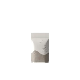 a bag of coffee beans on a white background