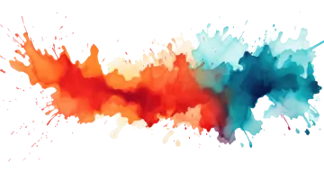 colorful paint splashs on a white background