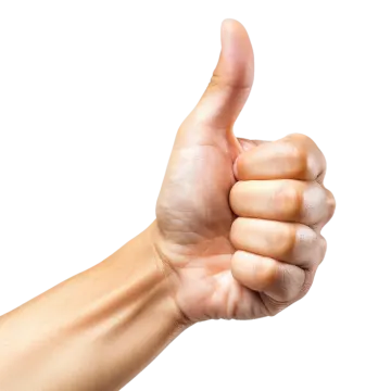 a person's hand giving a thumbs sign