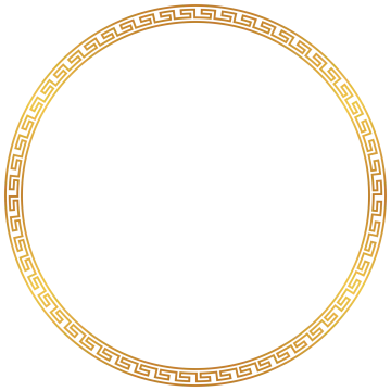 a circular frame with an ancient greek pattern