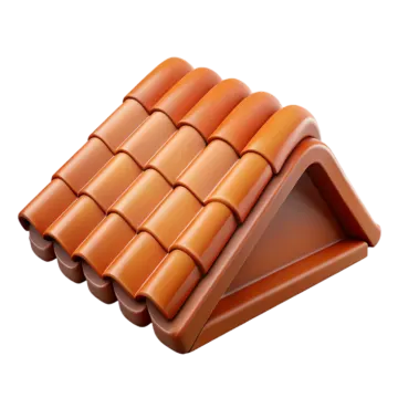 an orange roof tile on a white background