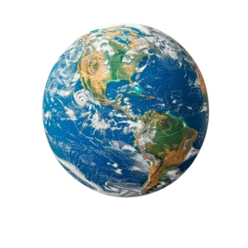 the earth on a white background