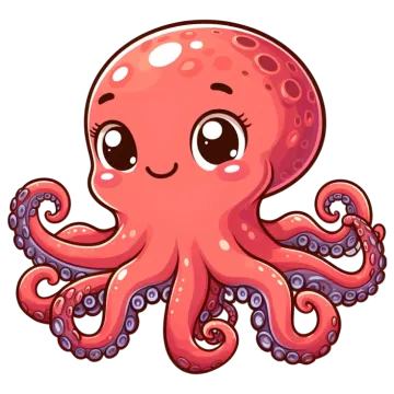 an octopus with a cute face and tentacles