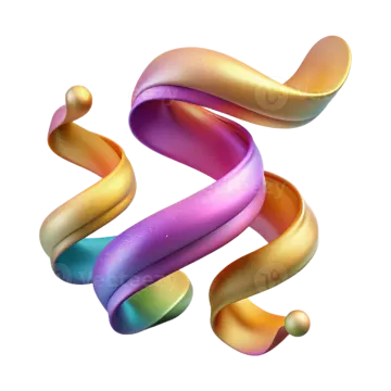 a rainbow colored ribbon on a white background