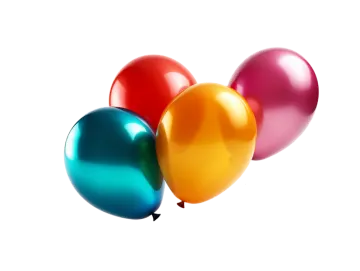 a bunch of balloons on a white background