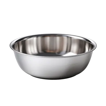 a stainless bowl on a white background