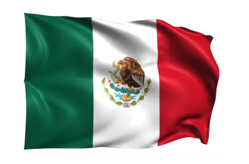 a mexican flag waving in the wind