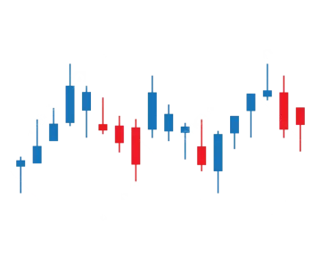 a blue and red candles pattern on a white background