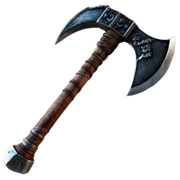 an axe with a wooden handle on it