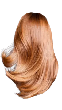 a woman's head with long blonde hair