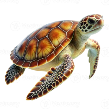 a green sea turtle swimming in the ocean