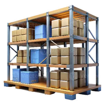 a large stack of boxes in a warehouse