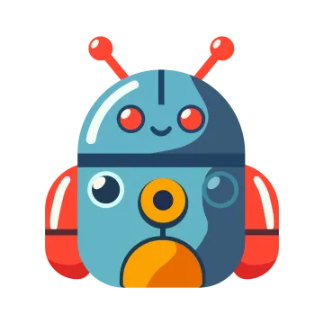 a robot with headphones on his head