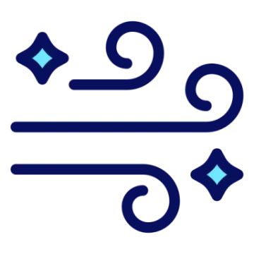 a blue and white icon of a crown