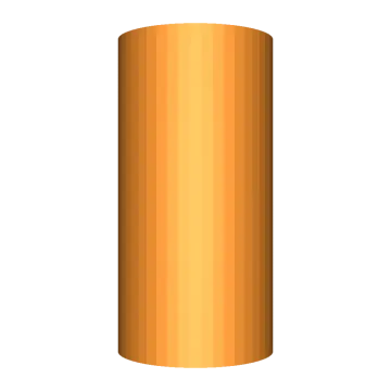 a gold cylinder on a white background