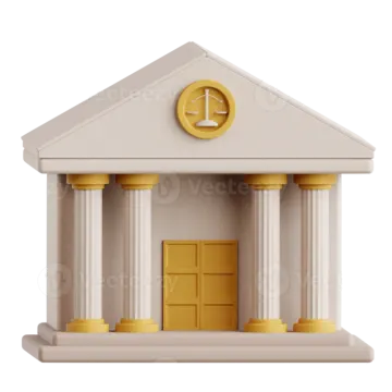 a building with columns and a clock on top