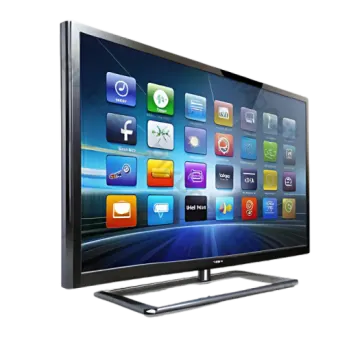 a flat screen tv with icons on it