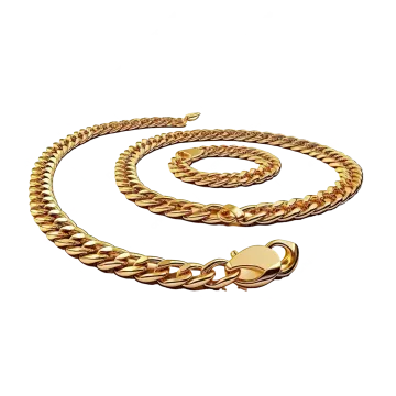a gold chain with a heart charm on it