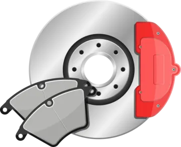 a brake disc and brake pads