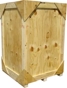 a large wooden planter with two sides