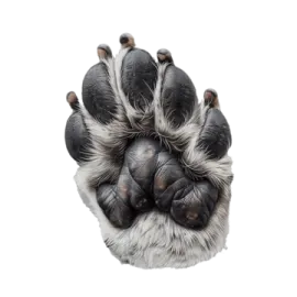 a close up of a dog's paw