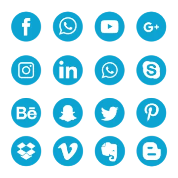 a set of social icons