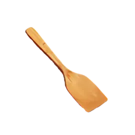 a wooden spat on a white background