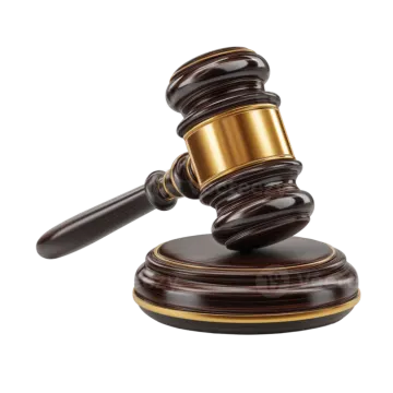 a wooden judge's gavette on a white background