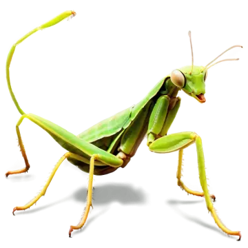 a praying mantis on a white background