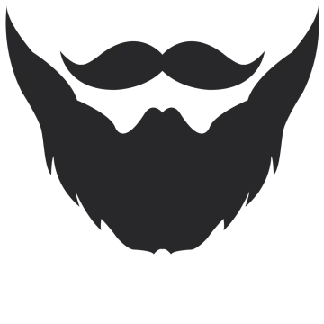 a black and white silhouette of a man with a beard