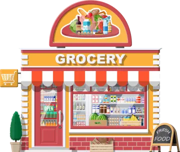 an illustration of a grocery store