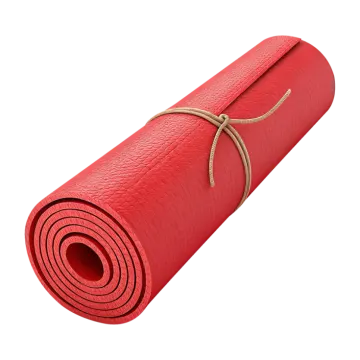 a red yoga mat on a white background