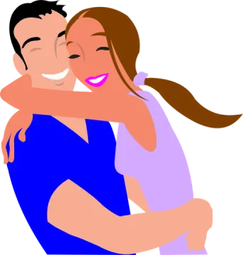 a man hugging a woman
