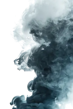 black smoke on a white background