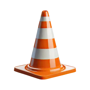 a traffic cone on a white background