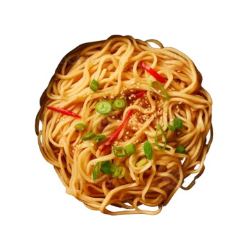 a bowl filled with noodles and vegetables