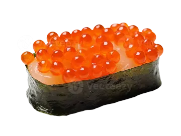 a piece of suki with red cavia on top