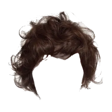 a brown wig on a white background
