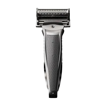a close up of a razor on a white background