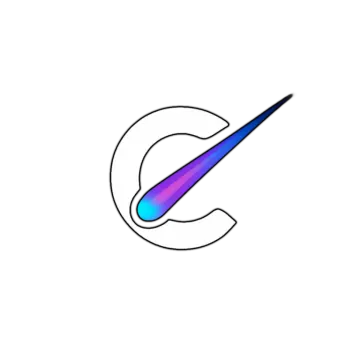 the letter c with a blue and purple gradient on it