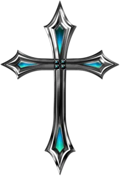 a black cross on a white background