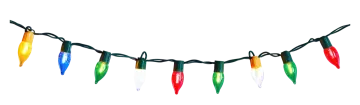 christmas lights on a white background