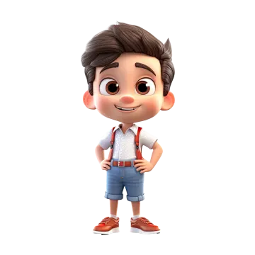 a little boy in overalls and suspends stands with his hands on his hips