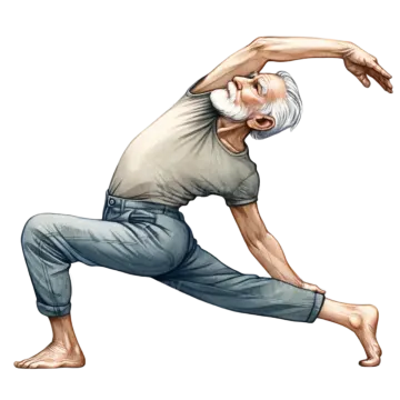 an old man doing a yoga pose