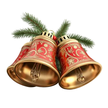 two christmas bells on a white background