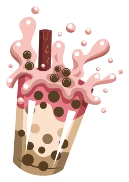 a cup filled with milk and chocolate
