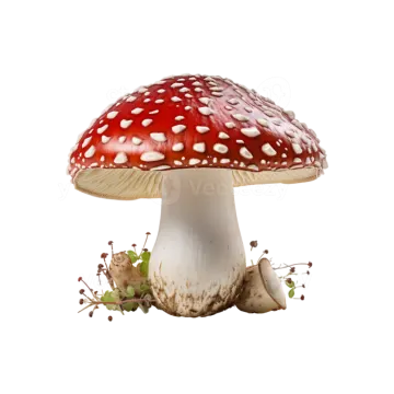 a mushroom with red and white spots on it